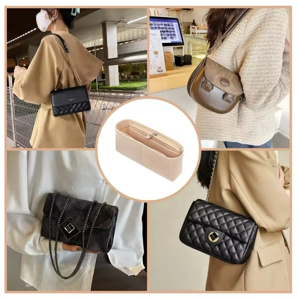 Longchamp Le Pliage Mini Pouch Felt Purse Handbag Bag Insert Organizer